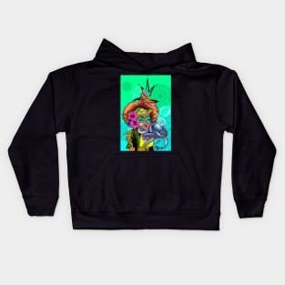 Black girl sea design Kids Hoodie